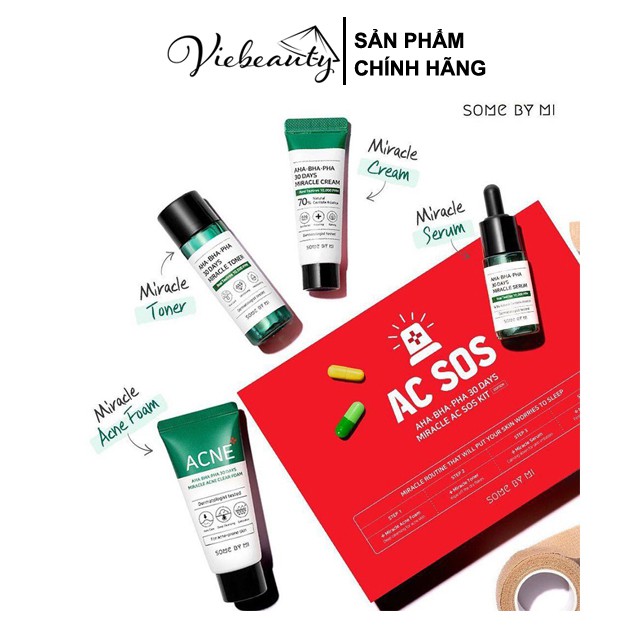 Bộ Chăm Sóc Da Some By Mi Set 4 Món Giảm Mụn AHA-BHA-PHA 30 Days Miracle AC SOS Kit  - Khongcoson | BigBuy360 - bigbuy360.vn