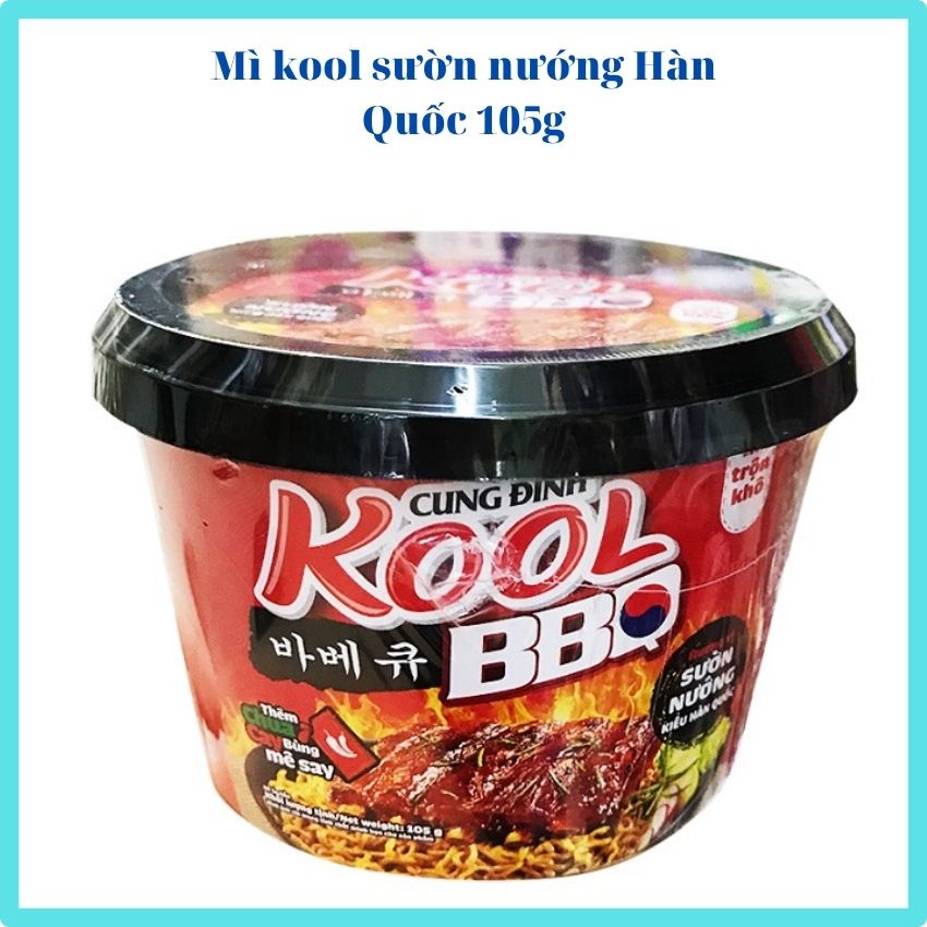 Mì trộn khô cung đình kool spaghetti thịt bò hầm,BBQ sườn nướng Hàn Quốc105gMTK01