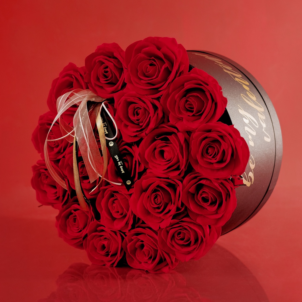 🎁Quà tặng Valentine cho nam nữ người yêu Nowship 2h🎁 Hộp hoa lụa đỏ cao cấp phong cách Hàn Quốc thương hiệu BÔNG BY CATT