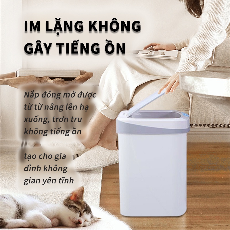 Thùng rác cảm biến thông minh Sọt giấy sang trọng bằng điện hoàn toàn tự động Dùng trong phòng khách nhà bếp-FU508