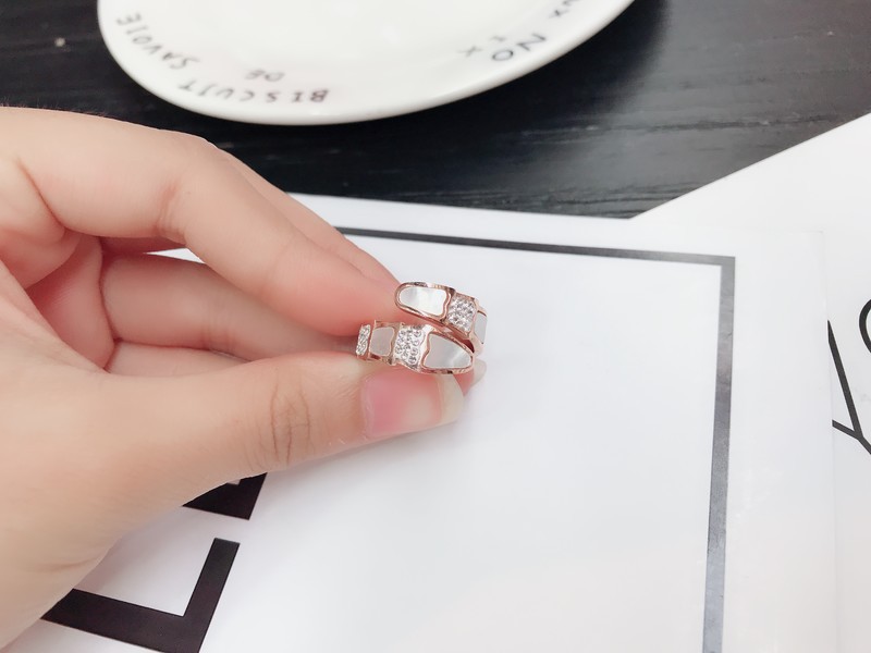 Nhẫn Mạ Vàng Hồng 18k Hình Con Rắn Đính Đá Phong Cách Hàn Quốc