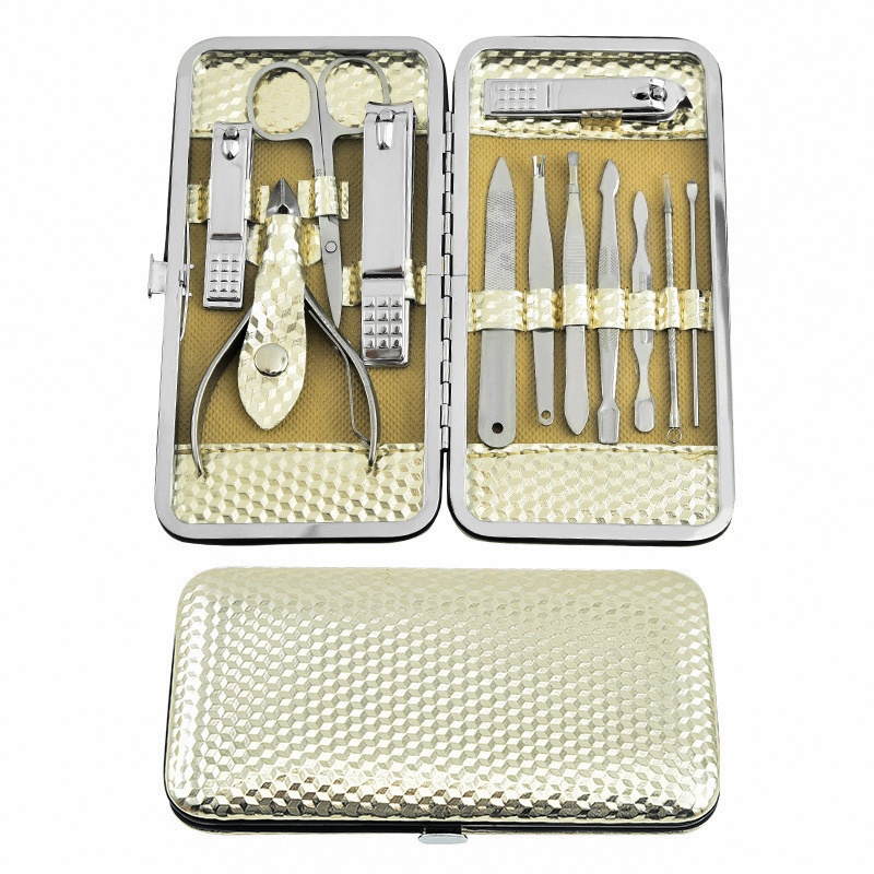 Bộ Dụng Cụ Cắt, Bấm Dũa Móng Tay, Lấy Ráy Tai, Que Nặn Mụn Màu Gold Cao Cấp