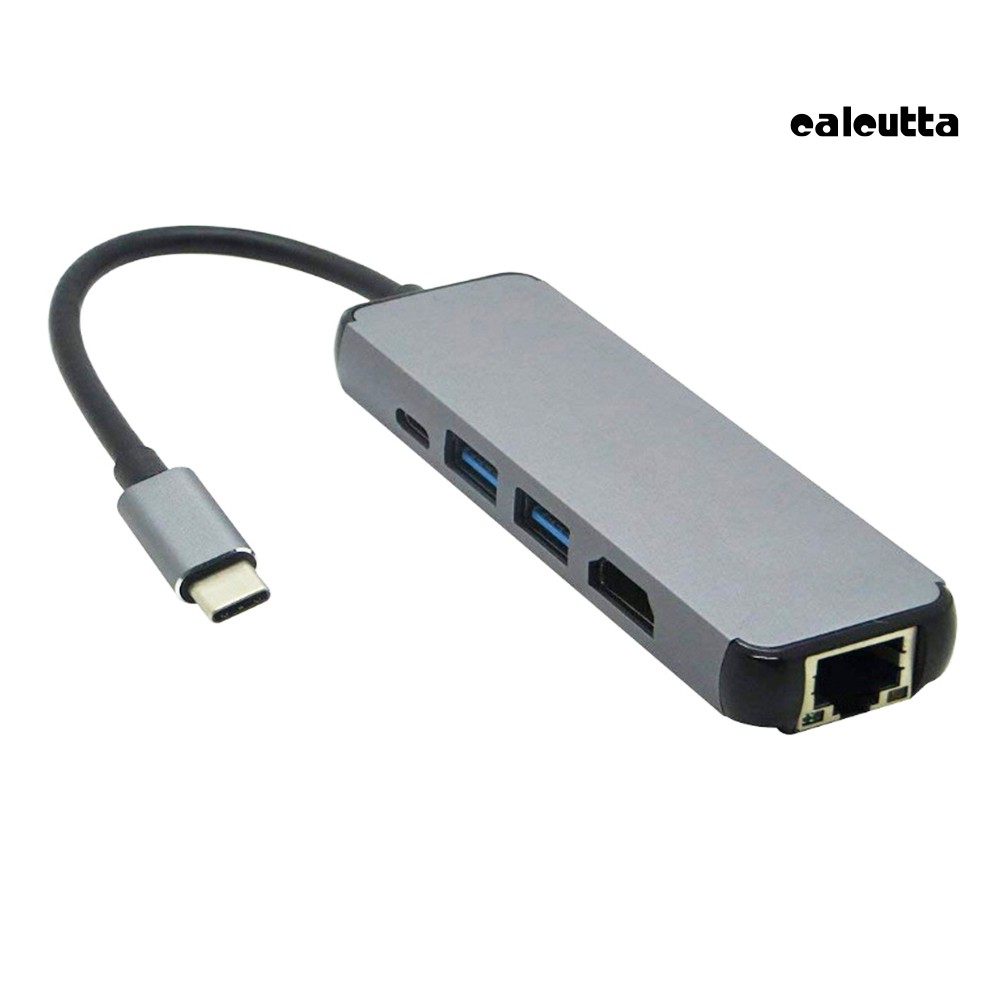 【Ready stock】5 in 1 Type C to 4K HDMI USB 3.0 Charging Hub Adapter Converter for MacBook Pro