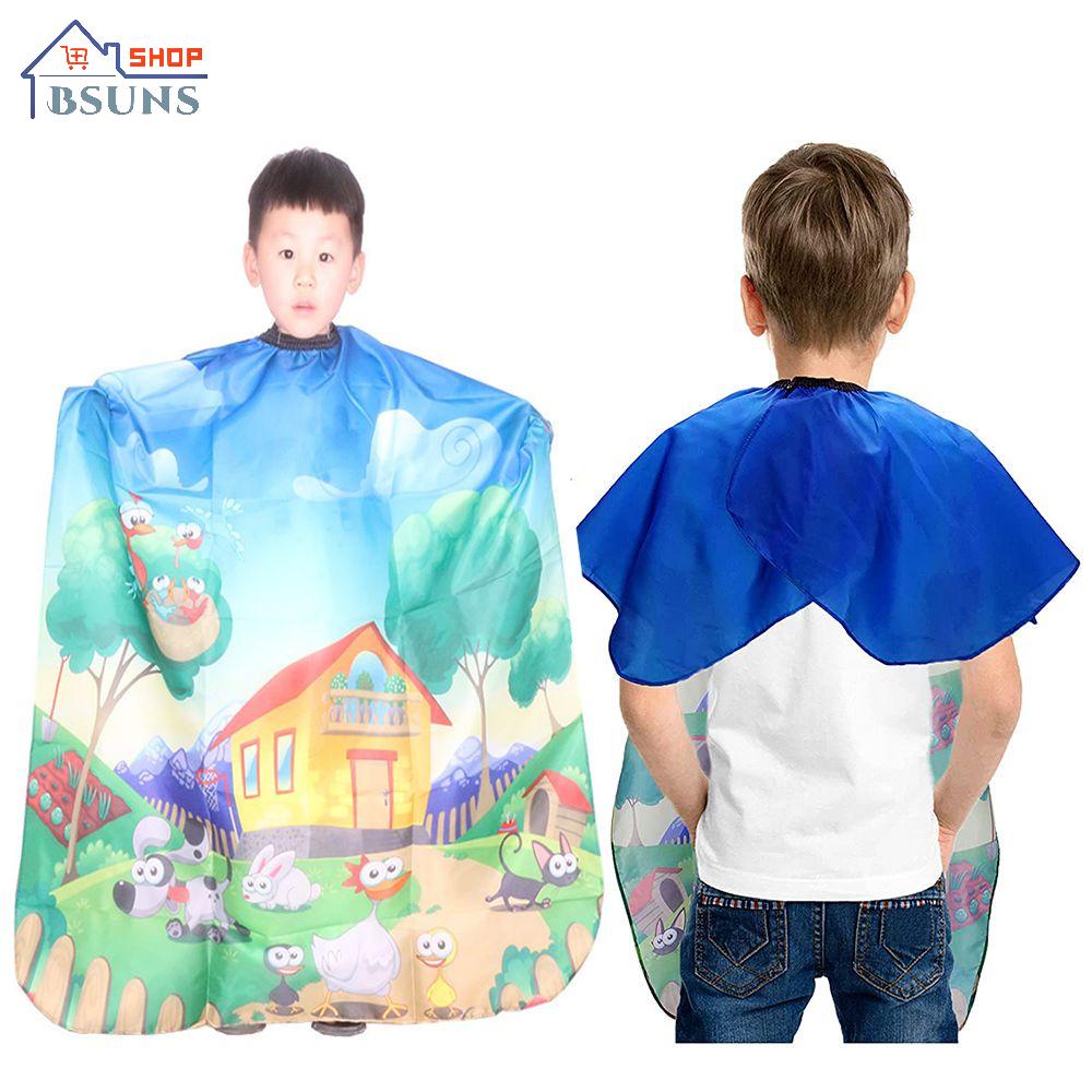 Áo Choàng Cắt Tóc Chuyên Nghiệp Chống Nước Có Thể Điều Chỉnh Đính Hoạt Hình Cho Bé