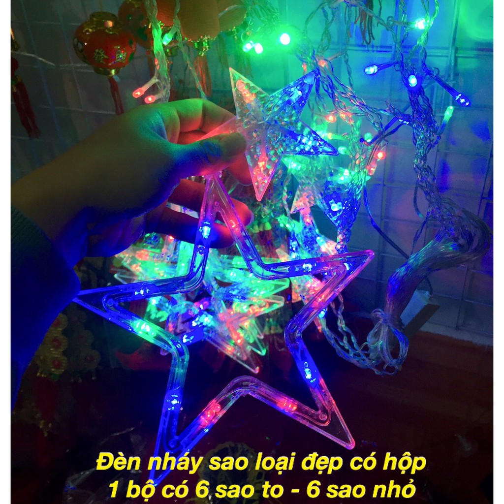 Đèn nháy 10 ngôi sao to đẹp trang trí nhà.