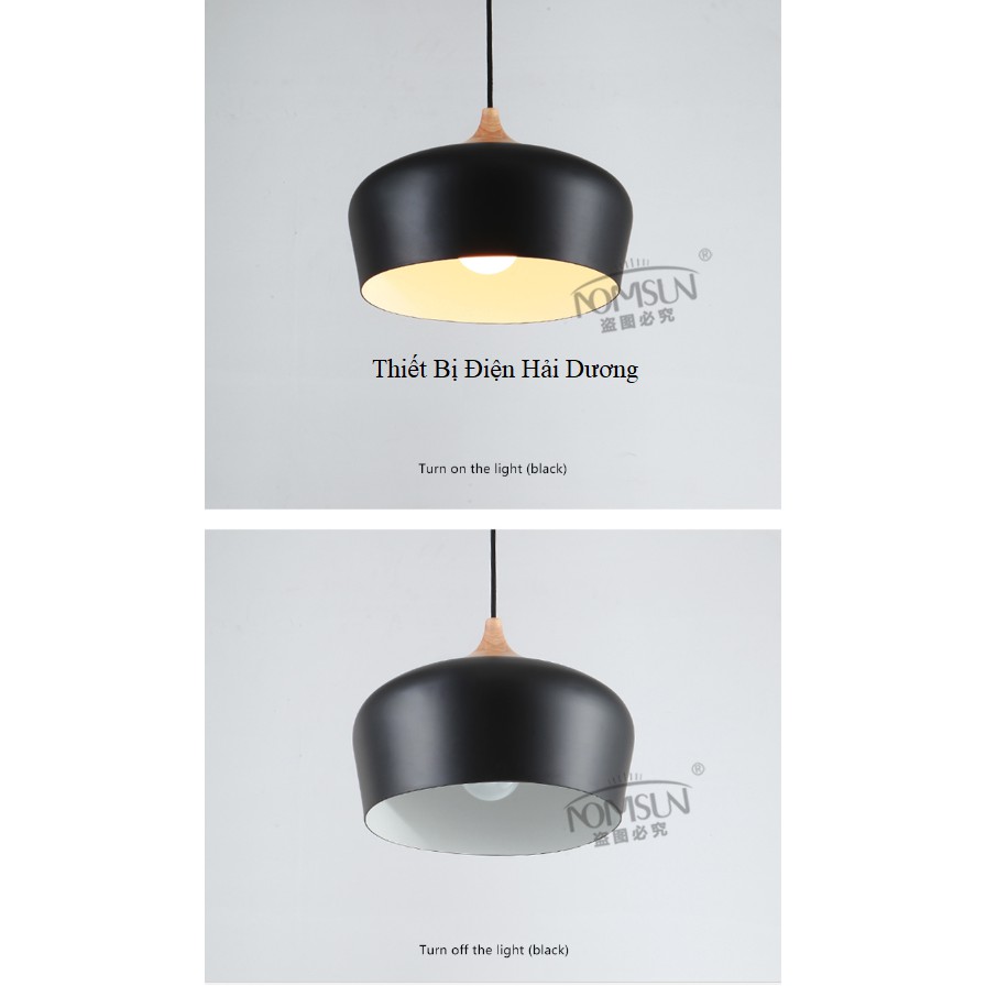 Đèn thả trần trang trí Bắc âu D1026 Đen/ Trắng - Tặng kèm bóng led