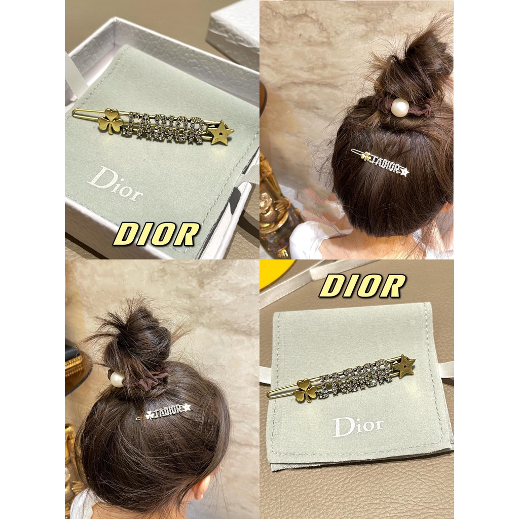 Kẹp Tóc Dior Đính Kim Cương Giả Phong Cách Retro Cho Nữ