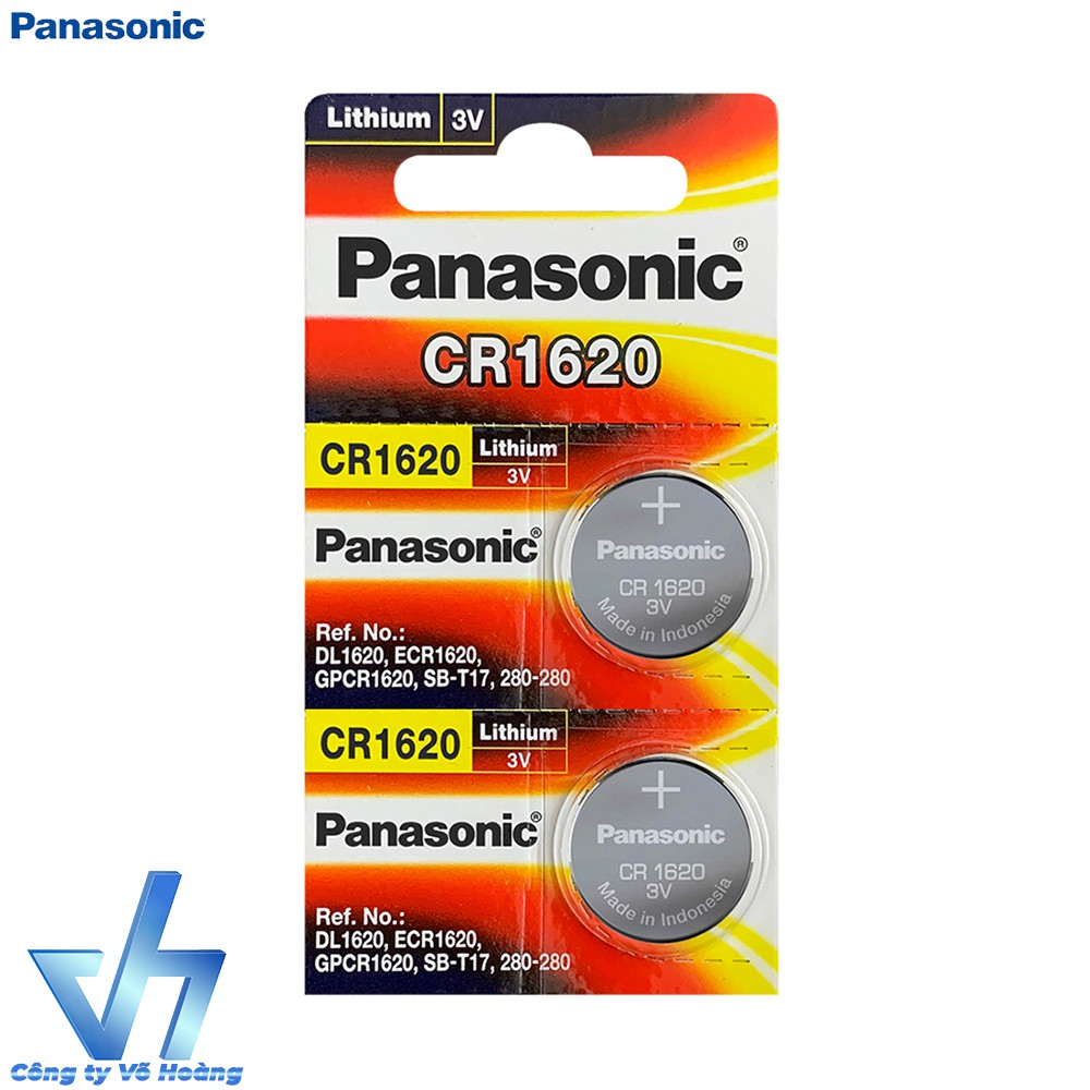 2 Pin Panasonic CR1620 Lithium 3V / DL1620 / ECR1620 / GPCR1620