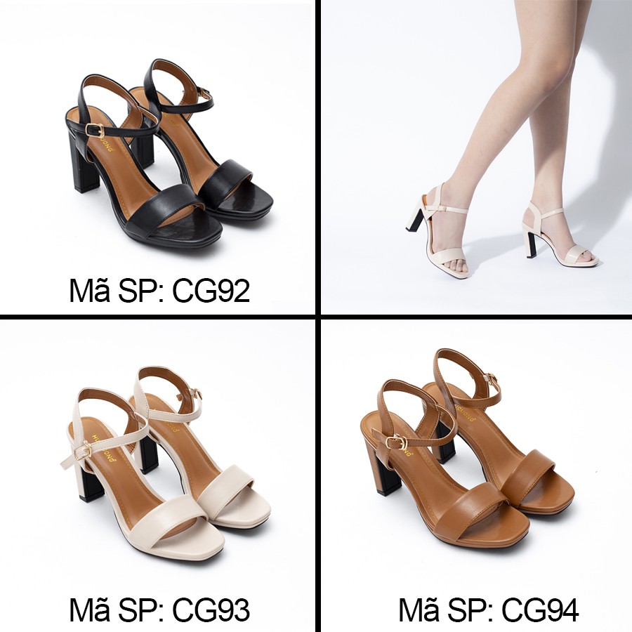 Giày Sandal Nữ HUUCUONG Cao Gót Thời Trang Mũi Tròn Mix Nhiều Màu Basic - CG93