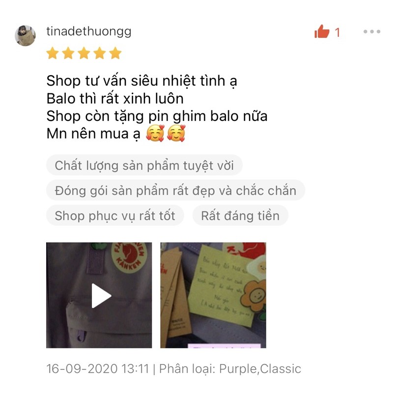 Balo Kanken Classic Tím Pastel