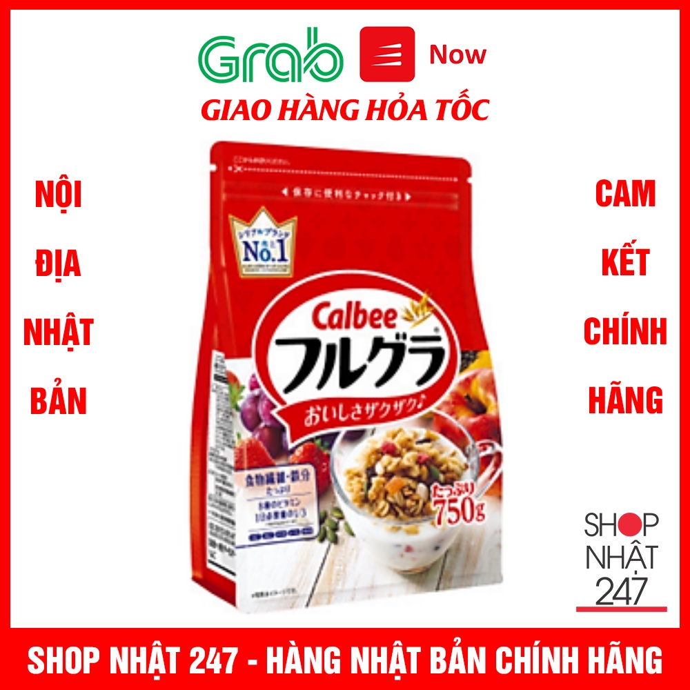 ( Date T8/2022 ) Ngũ cốc calbee 800g màu đỏ - Nội địa Nhật Bản