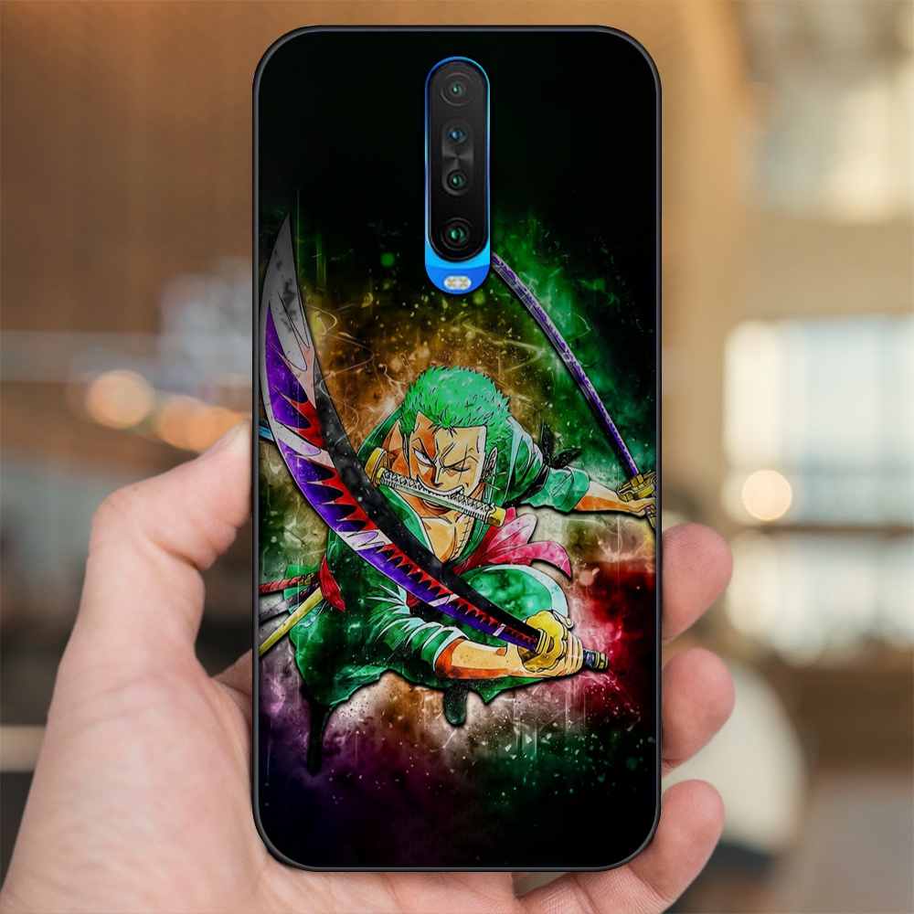 Ốp lưng Xiaomi K30 viền đen in hình Zoro One Piece