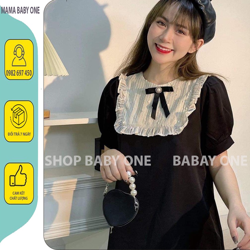 VÁY BẦU CÔNG SỞ - ĐÀM BẤU THIẾT KẾ CỔ BÈO ĐÍNH NƠ, CHẤT LỤA HÀN SIÊU MỀM MỊN, MÁT SIZE 43-70KG.