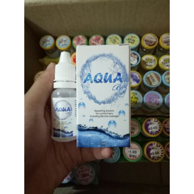 [giá thấp nhất] Nước nhỏ mắt dùng kính áp tròng + Nước ngâm kính áp tròng AQUA Hàn Quốc 15ml