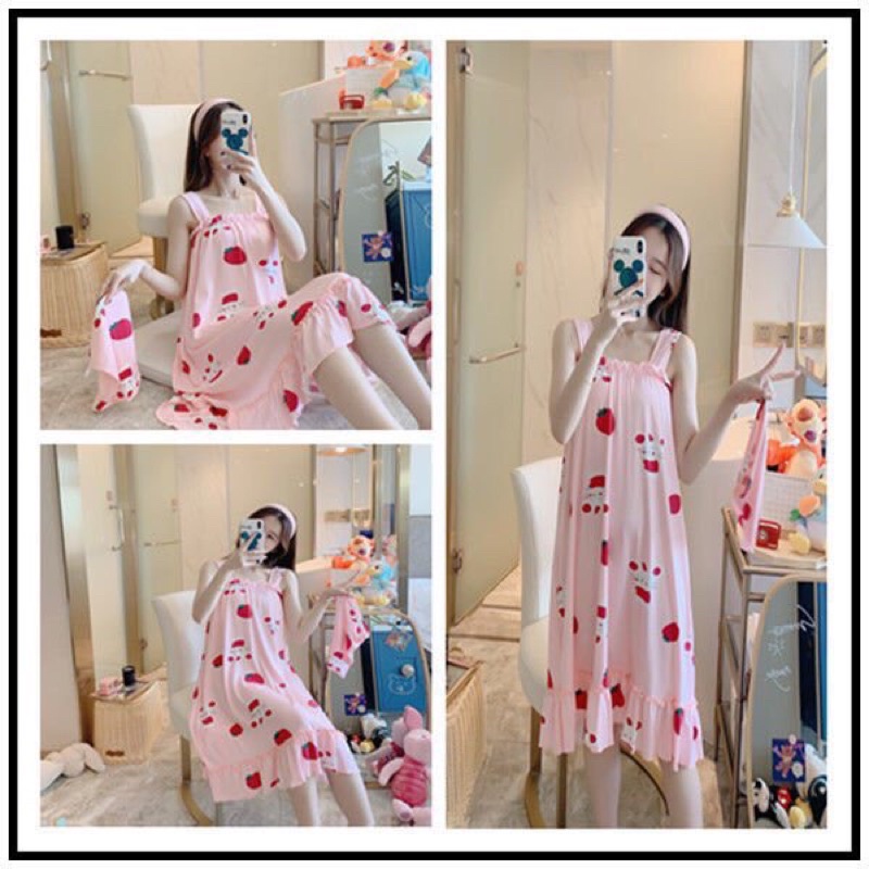 [HÀNG LOẠI1] Váy Hai Dây Nữ Đẹp Mặc Nhà Dáng Xuông, Đầm Ngủ Thun Cotton Mềm Mại | BigBuy360 - bigbuy360.vn