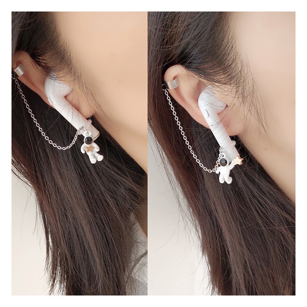 Kẹp xích gắn tai nghe không dây chống thất lạc hình phi hành gia xinh xắn
