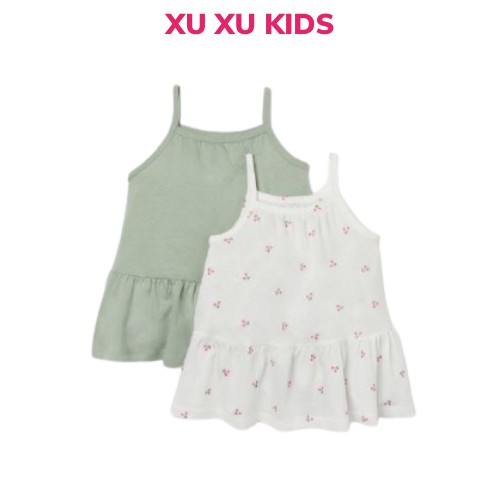 Váy bé gái, sét váy 2 dây đuôi cá cho bé gái chất cotton hàng HM xuất dư Xu Xu Kids size từ 8 đến 20kg