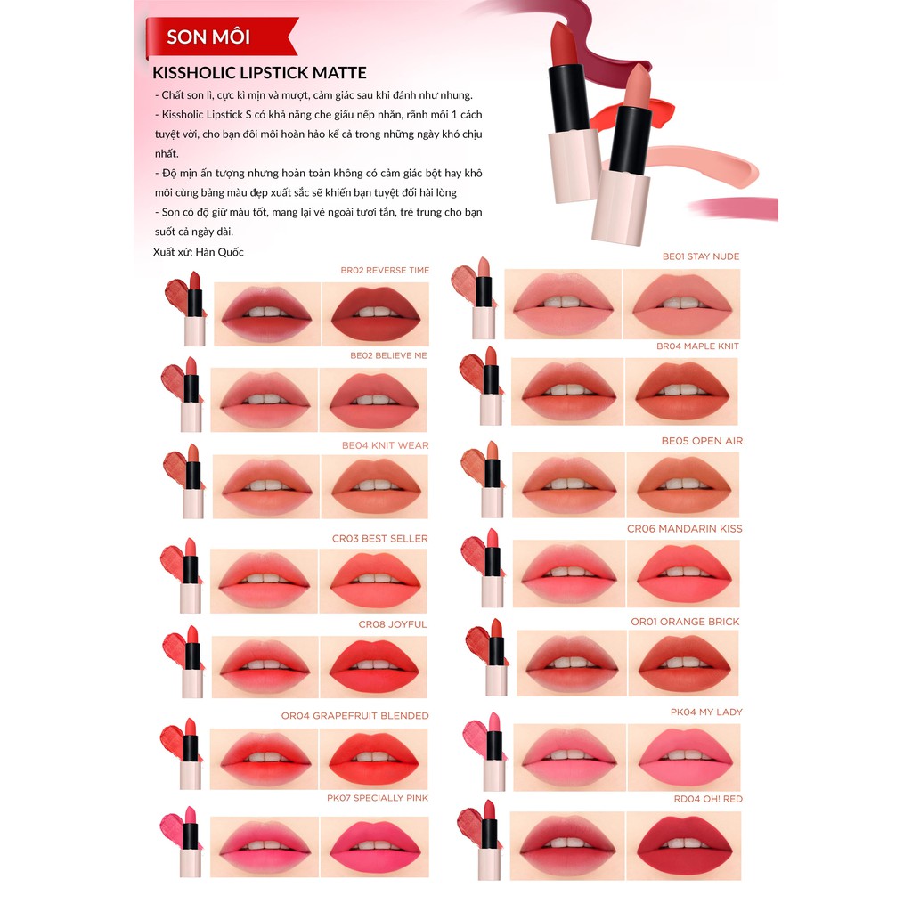 Son môi Kissholic Lipstick Matte the SAEM (3.5g)