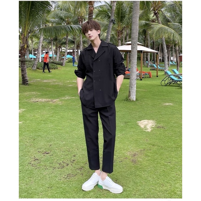 SƠ MI NAM CỔ VEST 6 NÚT  SƠ MI NAM THIẾT KẾ CHẤT ĐẸP - KIỂU DÁNG HOT TREND HÀN QUỐC