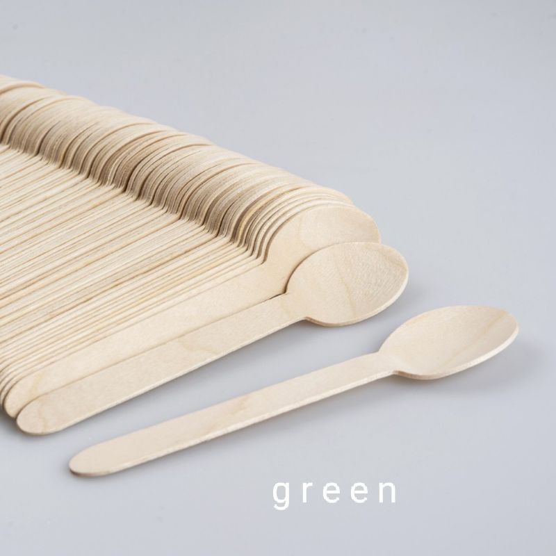 Set 10 Muỗng gỗ Thìa gỗ trà sữa 15cm