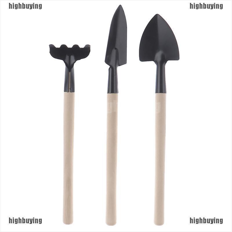 Bộ dụng cụ làm vườn mini bằng kim loại có tay cầm kim loại