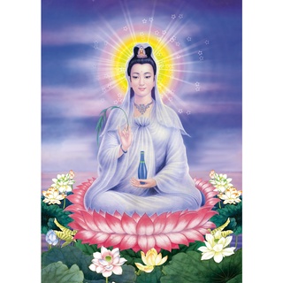 tranh đính đá tượng phật quan âm bồ tát cực đẹp