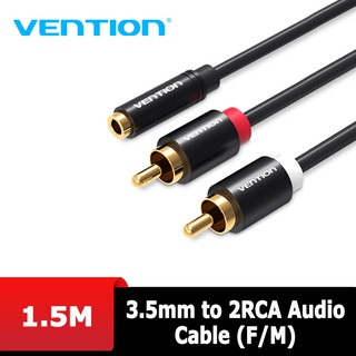 Audio - cáp av 3.5mm female to 2rca male vention 1.5m vab-r01-b150