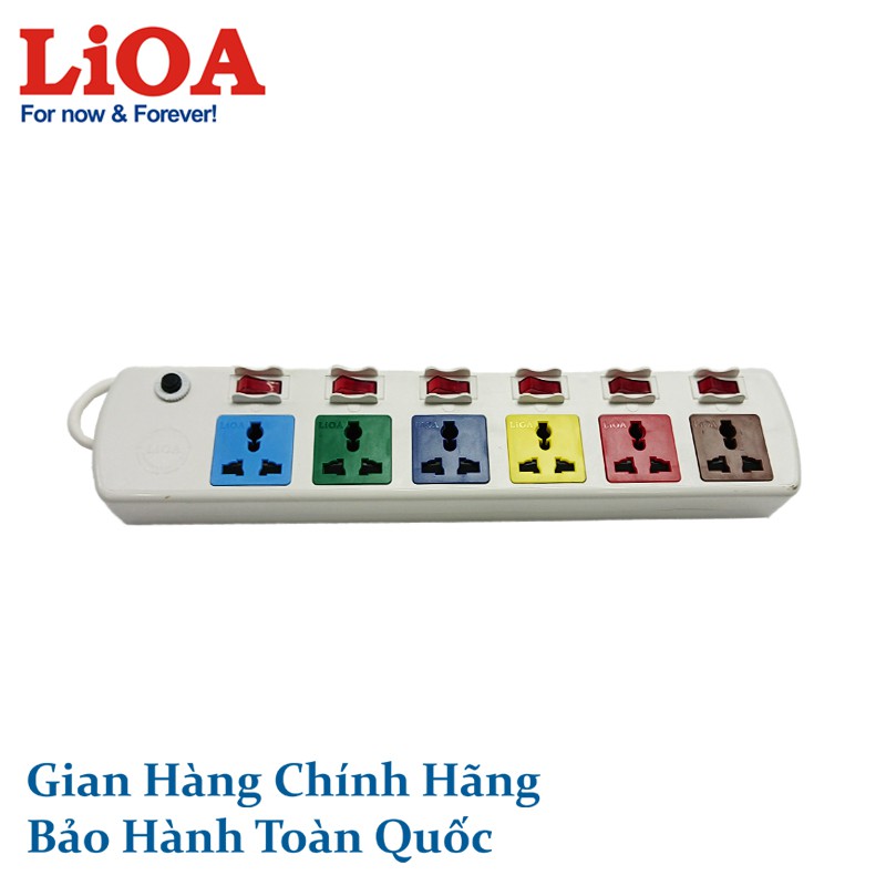Ổ cắm điện LiOA 6 ổ cắm 6 công tắc
