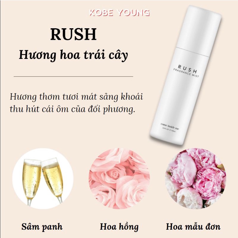 Body Mist Come inside me Fragrance 100ml - Xịt Thơm Body Và Tóc Hương Hoa Tự Nhiên Tươi Mát Nhẹ Nhàng Quyến Rũ