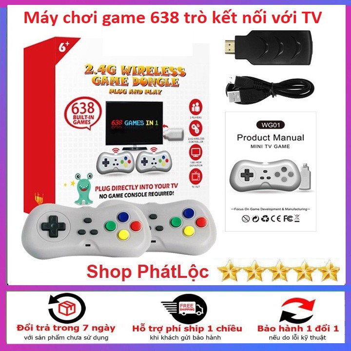 Máy chơi game tay cầm không dây tiện lợi kết nối cổng HDMI - máy phiên bản 2020 - Bộ máy chơi game 638 trò