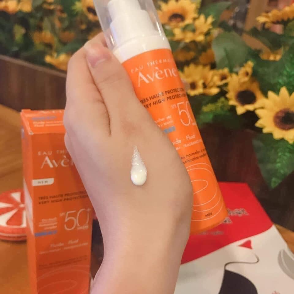 Kem chống nắng Avene Fluid 50ml, kem chống nắng cho da thường, da hỗn hợp, không gây nhờn rít