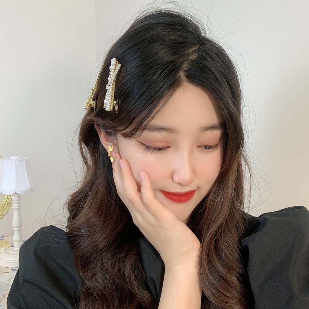MXGOODS Kẹp Tóc Đính Đá Phong Cách Thời Trang Hàn Quốc