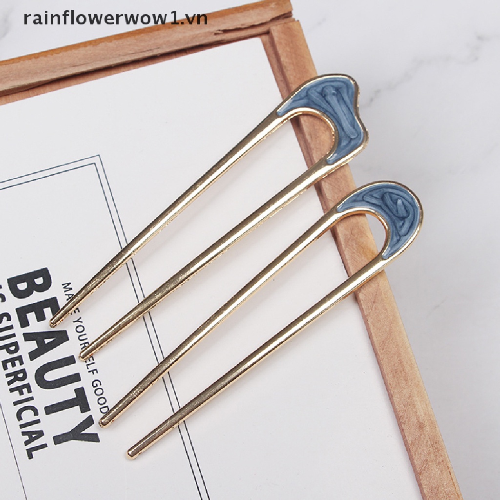 Trâm Cài Tóc Kim Loại Tráng Men Hình Chữ U Thanh Lịch Cho Nữ