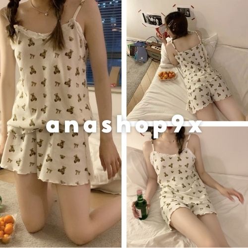 Bộ ngủ nữ form rộng trẻ trung chất bo tăm Anashop9x