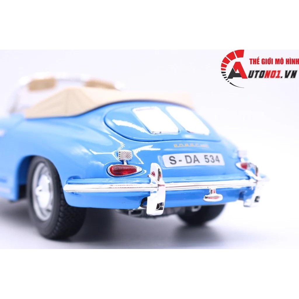 MÔ HÌNH XE PORSCHE 356B CABRIOLET 1961 BLUE 1:18 BBURAGO 6716