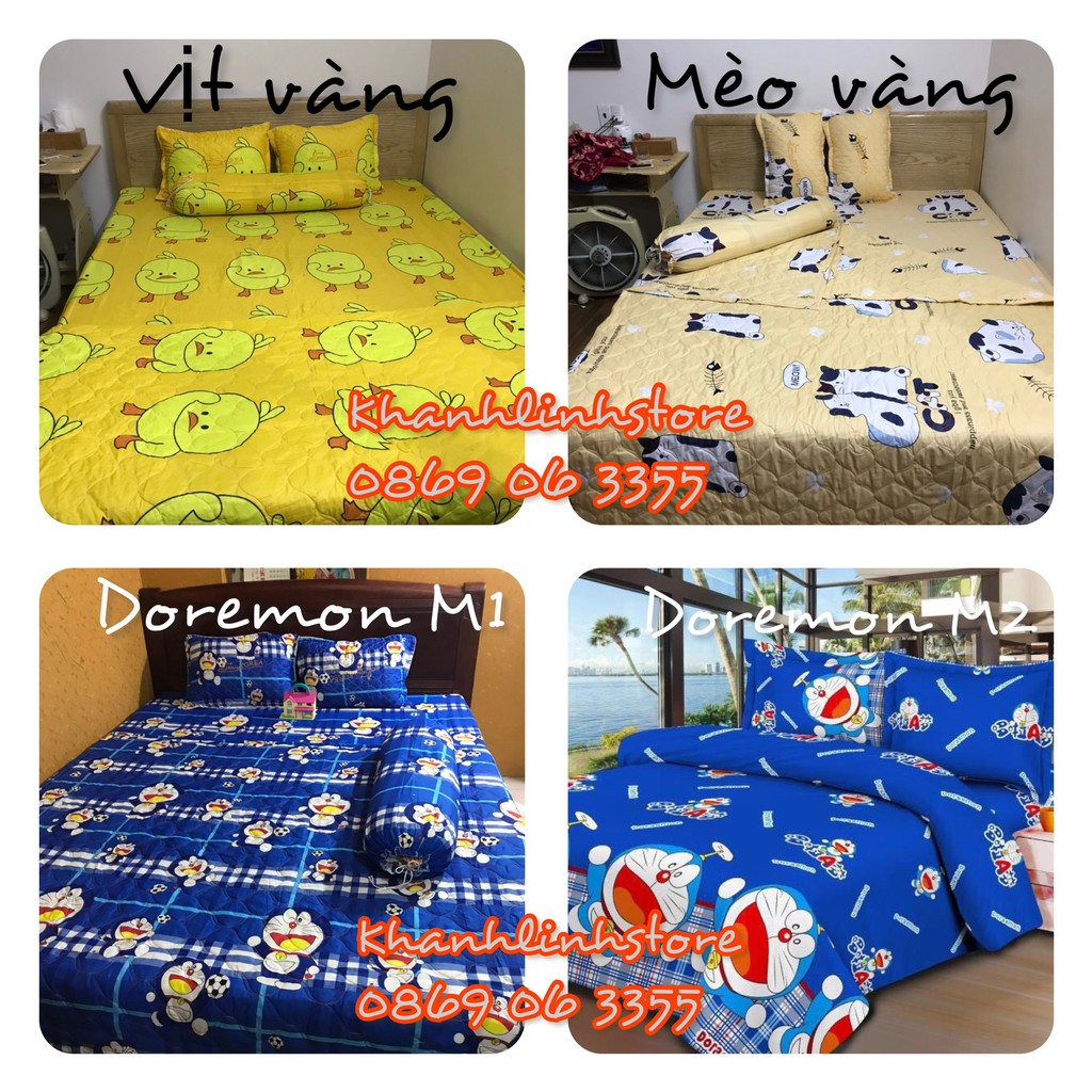 Bộ 5 Món Vỏ Chăn Ga Gối Coton poly cao cấp 🍀FREESHIP🍀 mềm mại, chất lượng