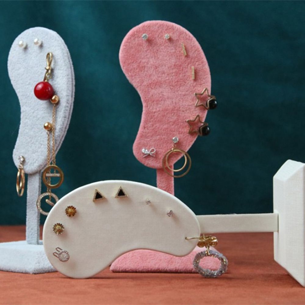 Giá Đỡ Trưng Bày Khuyên Tai Bằng Vải Nhung Màu Trơn Đa Năng Tiện Dụng Cho Nữ