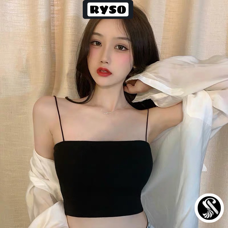 Áo 2 Dây Croptop Sợi Bún Croptop Chất Thun Gân Ôm Body 2s Sexy