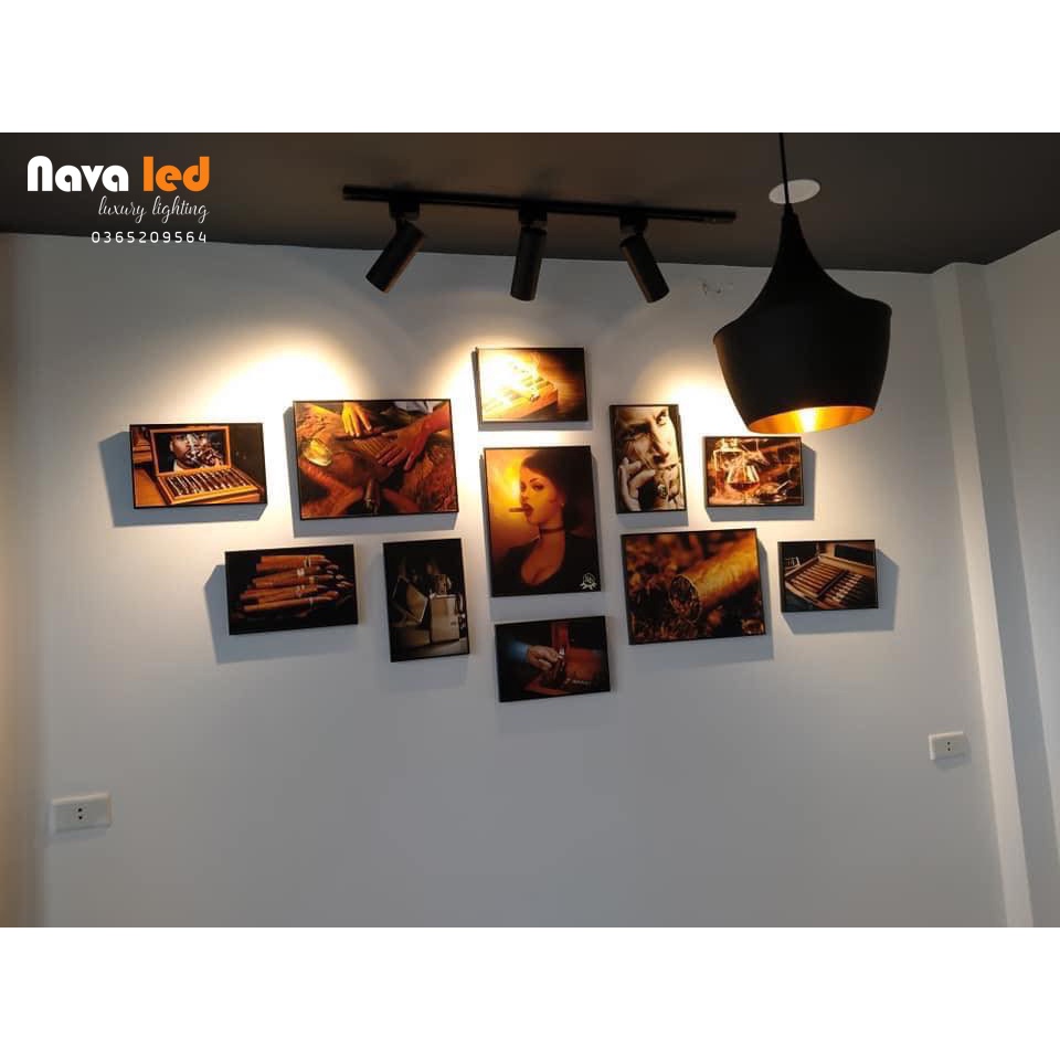 Đèn rọi ray 12w, 20w, Combo 3 đèn rọi ray KÈM thanh ray 1m - NAVA LED