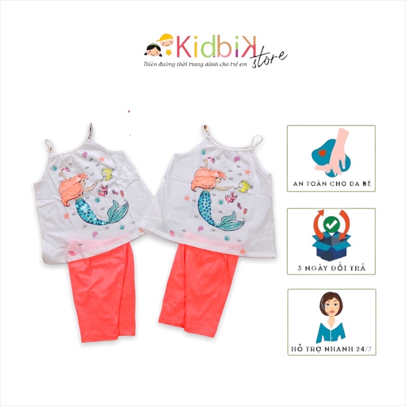 Bộ áo 2 dây siêu xinh hình nàng tiên cá cho bé gái 4 tuổi 13-15kg | KidKid Store