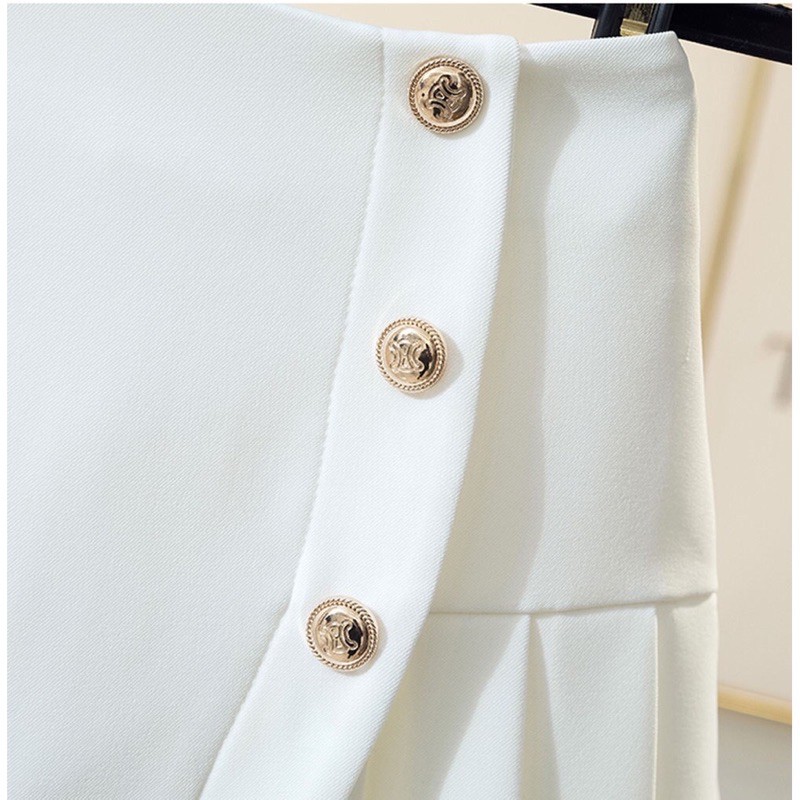 Chân váy chữ A Basic kết hợp xếp ly phối khuy trẻ trung CV902 | BigBuy360 - bigbuy360.vn