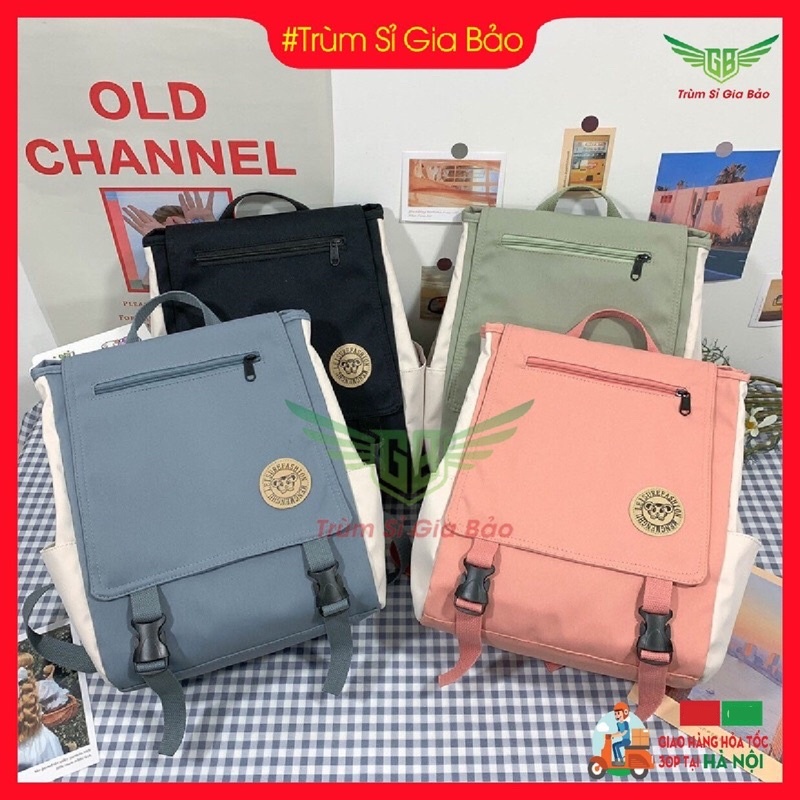 Cặp đi học nam nữ ulzzang chống nước basic , túi xách balo đựng laptop cao cấp unisex cho học sinh cấp 2 -3, sinh viên