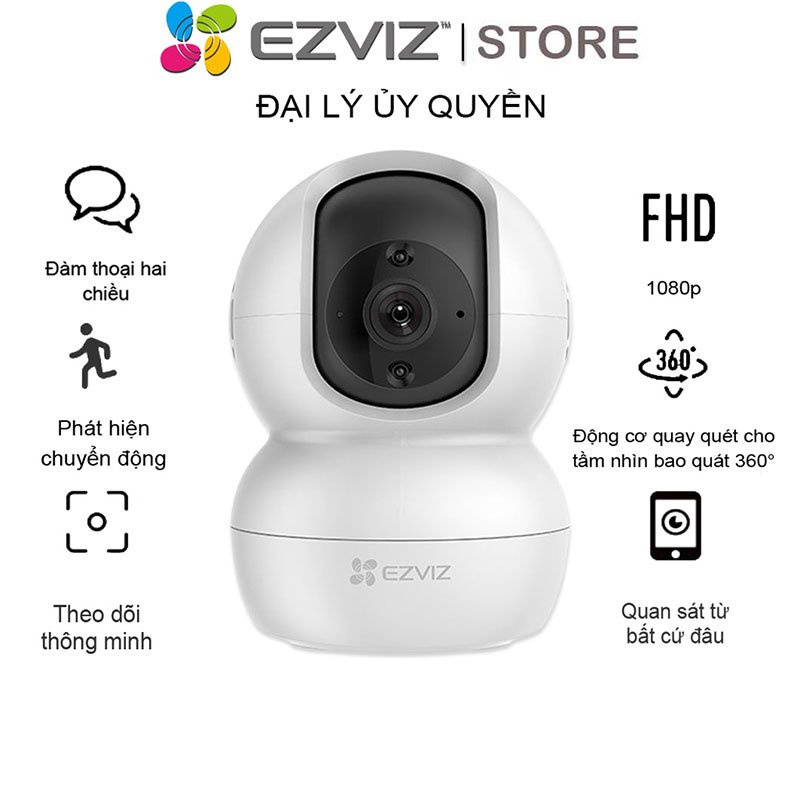 Camera Wifi EZVIZ TY2 2MP 1080P Đàm Thoại 2 Chiều,Quay Quét 360 Độ Thông Minh , Hình ảnh Full HD