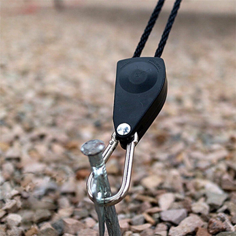 Set 2 dây ròng rọc nylon có bánh xe kéo bằng nhựa 1/8 Inch có thể điều chỉnh cho hoạt động cắm trại ngoài trời