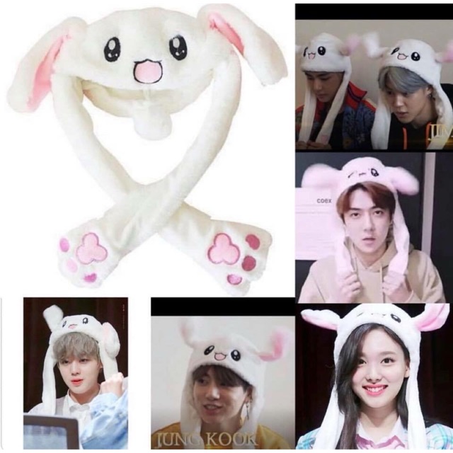 Mũ tai thỏ Kpop BTS (cử động)