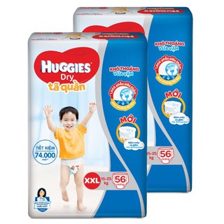 Combo 2 Gói Tã Quần Huggies L68 /XL62/XXL56