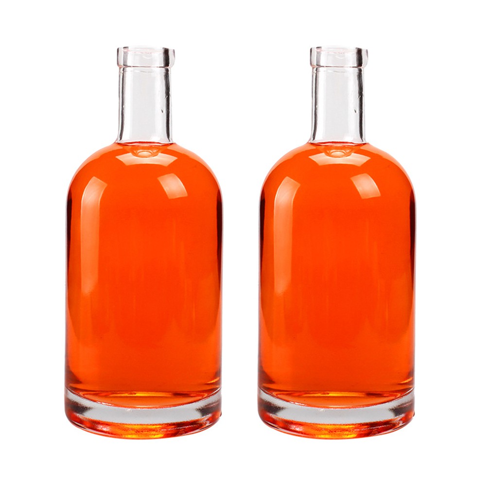 2PCS Vodka Liquor Wine Bottle Thickened Transparent Glass Whiskey Bottle - 375ml