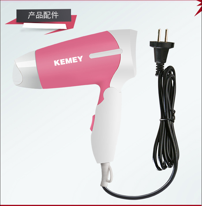 Máy Sấy Tóc Kemei Nhỏ Gọn Sử Dụng Ion Âm Giúp Khô Nhanh Với Tay Cầm Có Thể Gấp Lại 1200W