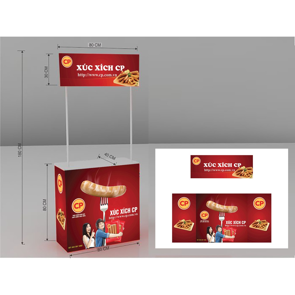 Quầy bán hàng di động - Booth Sampling nhựa