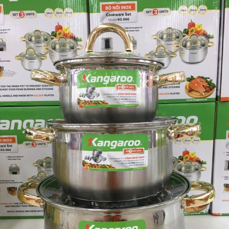 Bộ nồi inox Kangaroo KG866